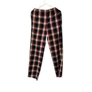 maje size 1(0-2/4) womans flannel lounge pants academia core cozy leather piping